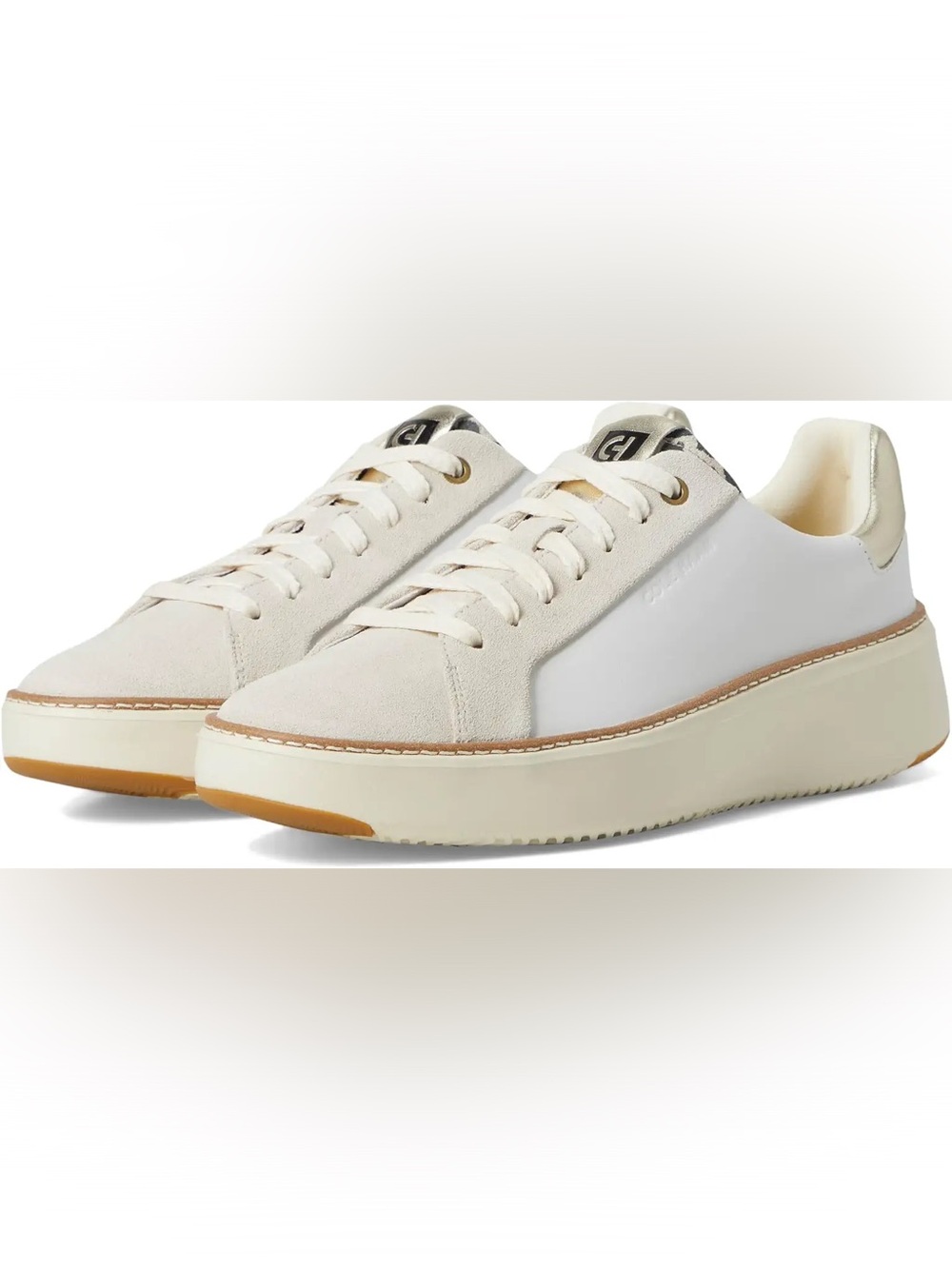 Cole Haan Grandpro Topspin Cream & White Platform Low-Top Sneakers - 8 1/2B NWOB